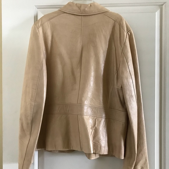 Leather Jacket, Beautiful Shade of Beige - Picture 3 of 7